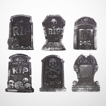 6 PCS Tombstone Decorations Outdoor Halloween Grave for Cemetery Yard Signs