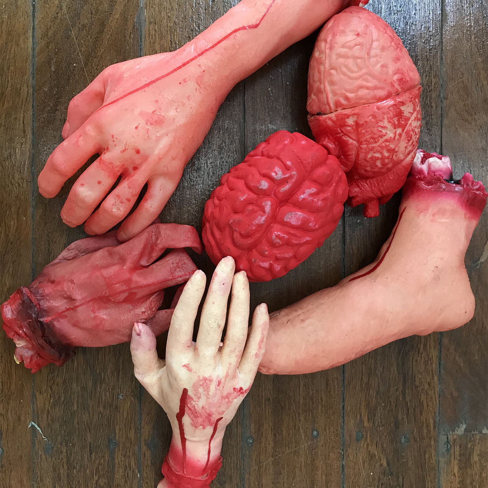 Halloween Fake Body Parts Bloody Severed Arm Hand Tricky Foot Prank Props Toy AU