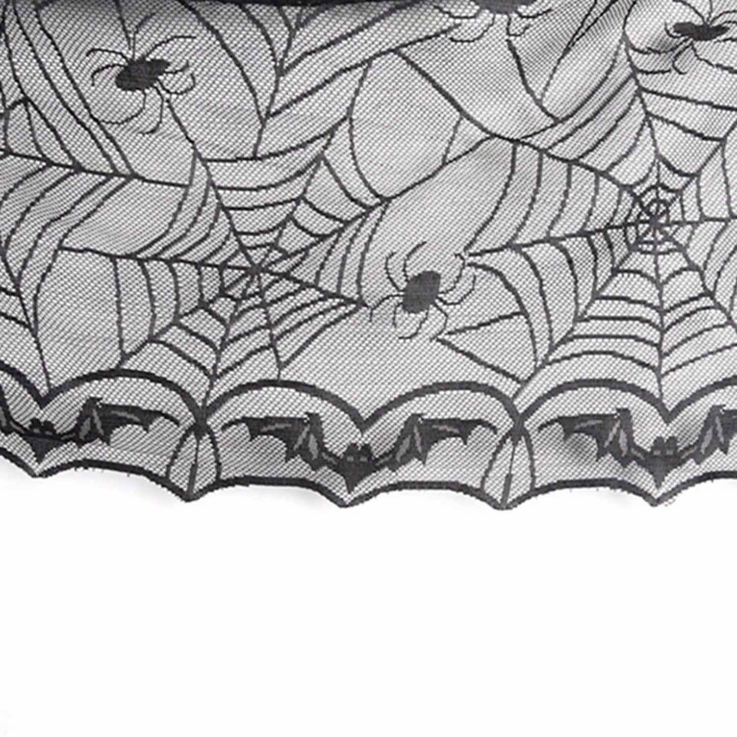 Halloween Tablecloth Black Lace Spider Web Table Cover Rectangle Party Fireplac