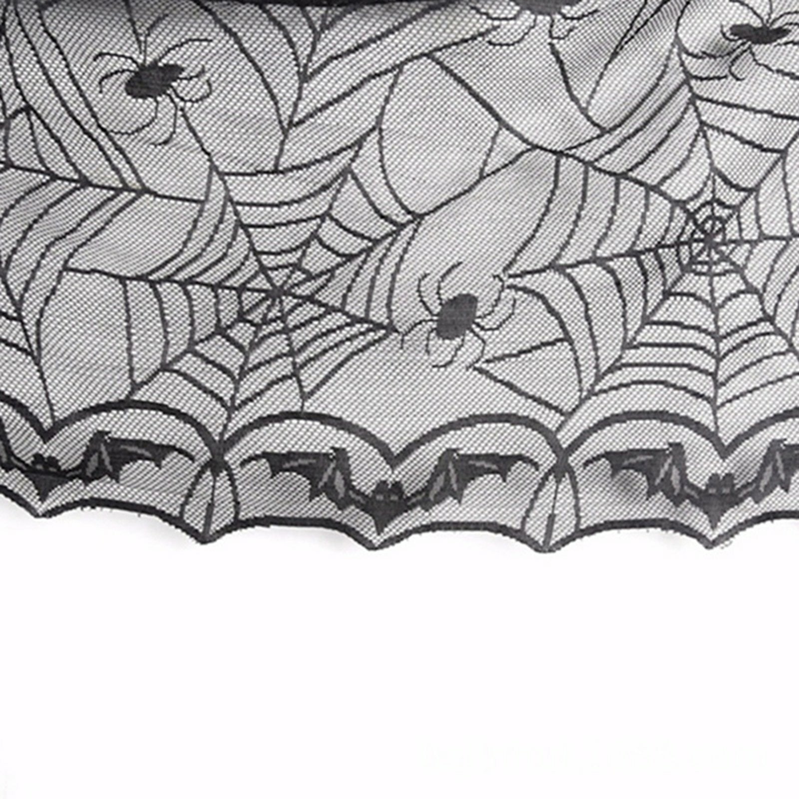 Halloween Tablecloth Black Lace Spider Web Table Cover Rectangle Party Fireplac