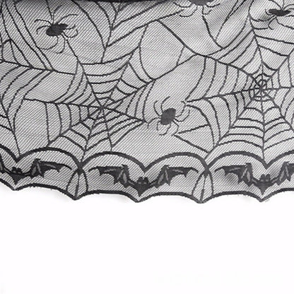 Halloween Tablecloth Black Lace Spider Web Table Cover Rectangle Party Fireplac