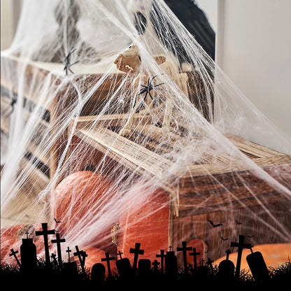 2 Packs Spider Web with Spiders Halloween Party Decoration Indoor Outdoor Scary