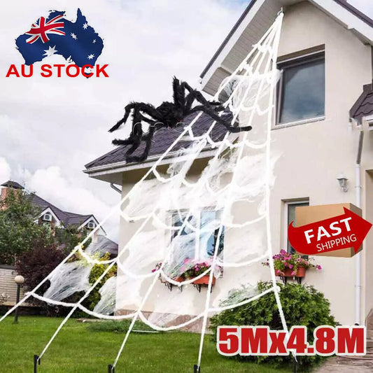 Giant Spider Web Halloween Decoration Haunted House Prop Indoor Outdoor Party