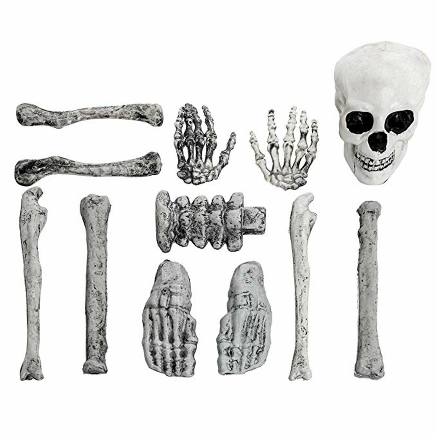 12PCS Halloween Skeleton Body Part Prop Bones Skull Graveyard Outdoor Decoration