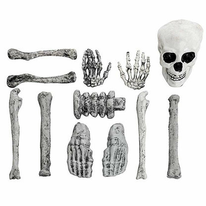 12PCS Halloween Skeleton Body Part Prop Bones Skull Graveyard Outdoor Decoration