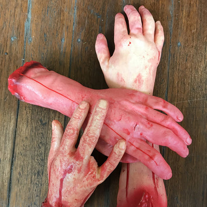 6X Halloween Scary Fake Bloody Arm Hand Tricky Foot Prop Horror Home Decoration
