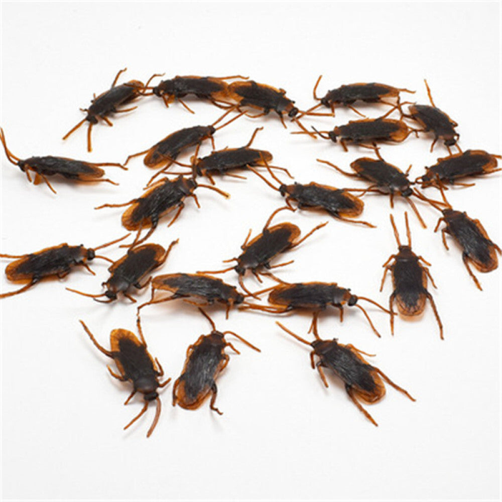 20-100Pc Realistic Bug Trick Prank Toy Fake Cockroaches Plastic Halloween Insect
