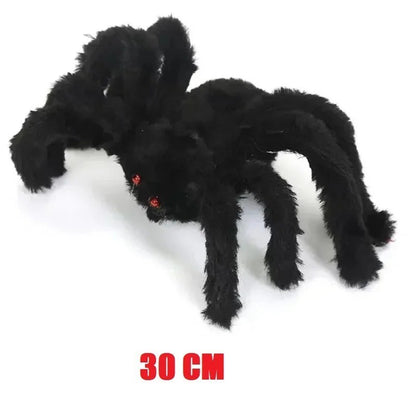 Halloween Giant Plush Spider Decoration Scary Black Hairy Spider Prop