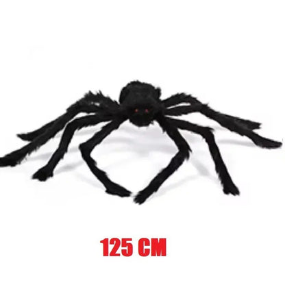 Halloween Giant Plush Spider Decoration Scary Black Hairy Spider Prop