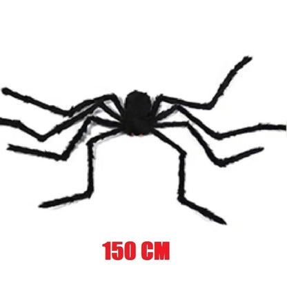 Halloween Giant Plush Spider Decoration Scary Black Hairy Spider Prop