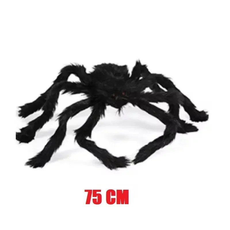 Halloween Giant Plush Spider Decoration Scary Black Hairy Spider Prop