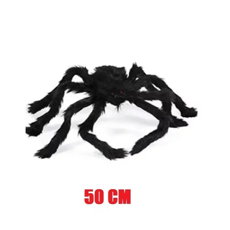 Halloween Giant Plush Spider Decoration Scary Black Hairy Spider Prop