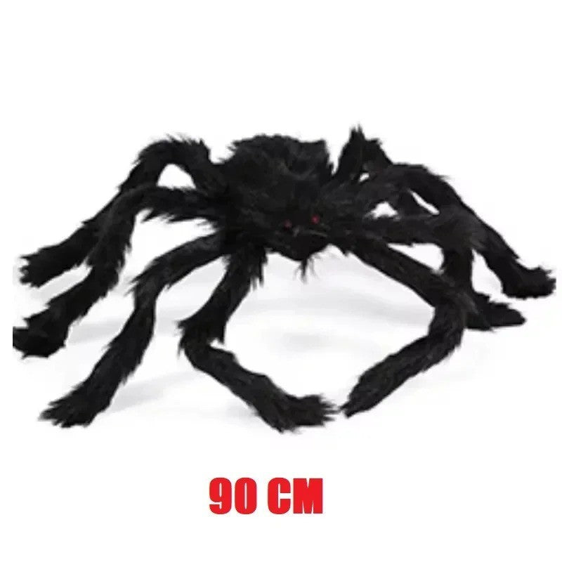 Halloween Giant Plush Spider Decoration Scary Black Hairy Spider Prop